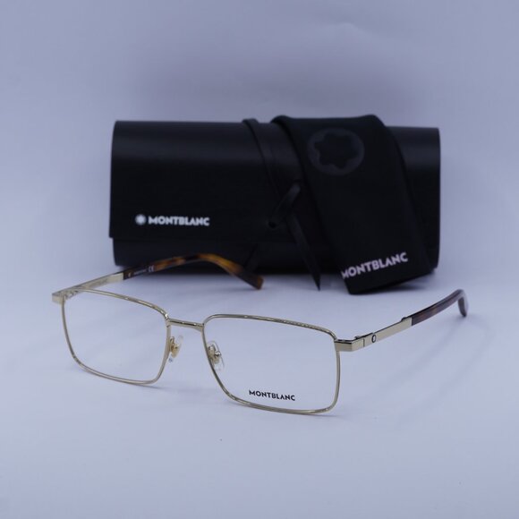 Montblanc MB0022O 006 Rectangle Eyeglasses 59mm – Gold - Picture 1 of 10